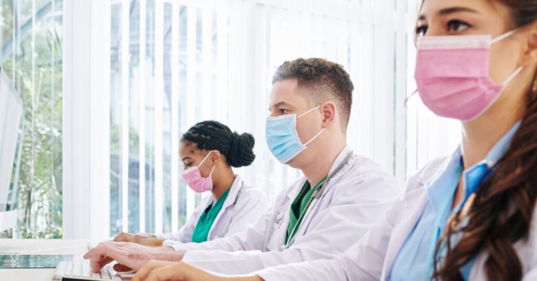 Doctors entering patients data