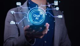 A man chats with an artificial intelligence from his smartphone and uses it to perform multiple tasks