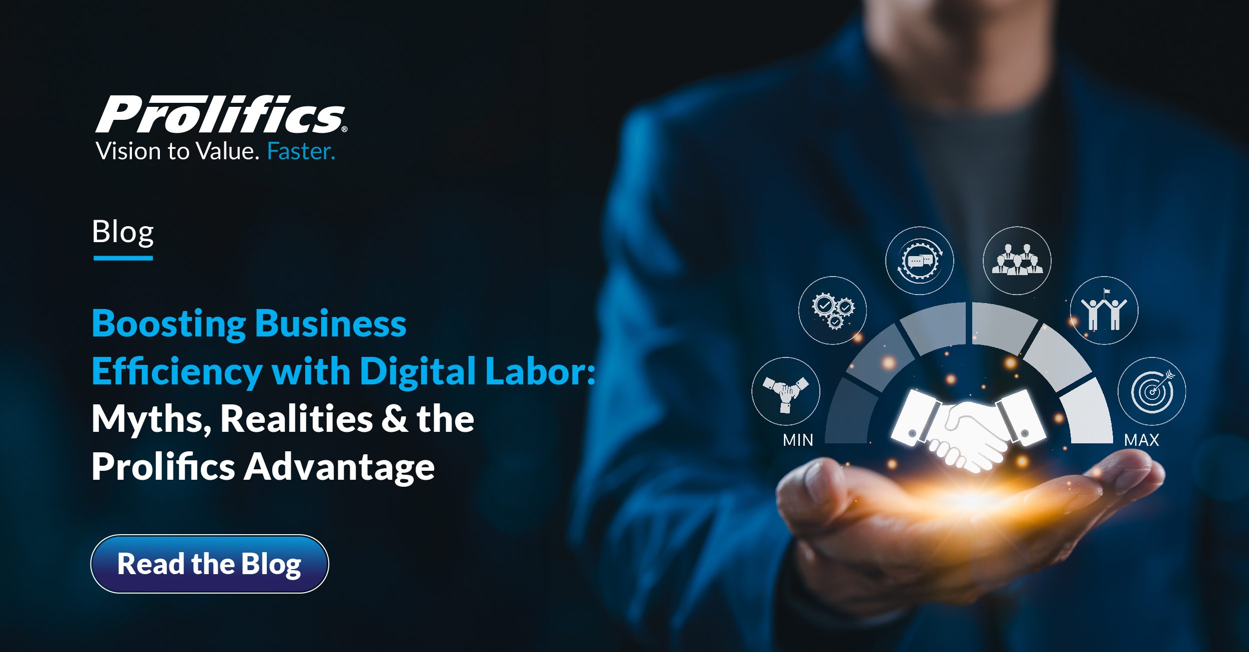 Boosting Business Efficiency with Digital Labor” by Prolifics, highlighting AI-powered digital labor solutions to improve productivity and operations