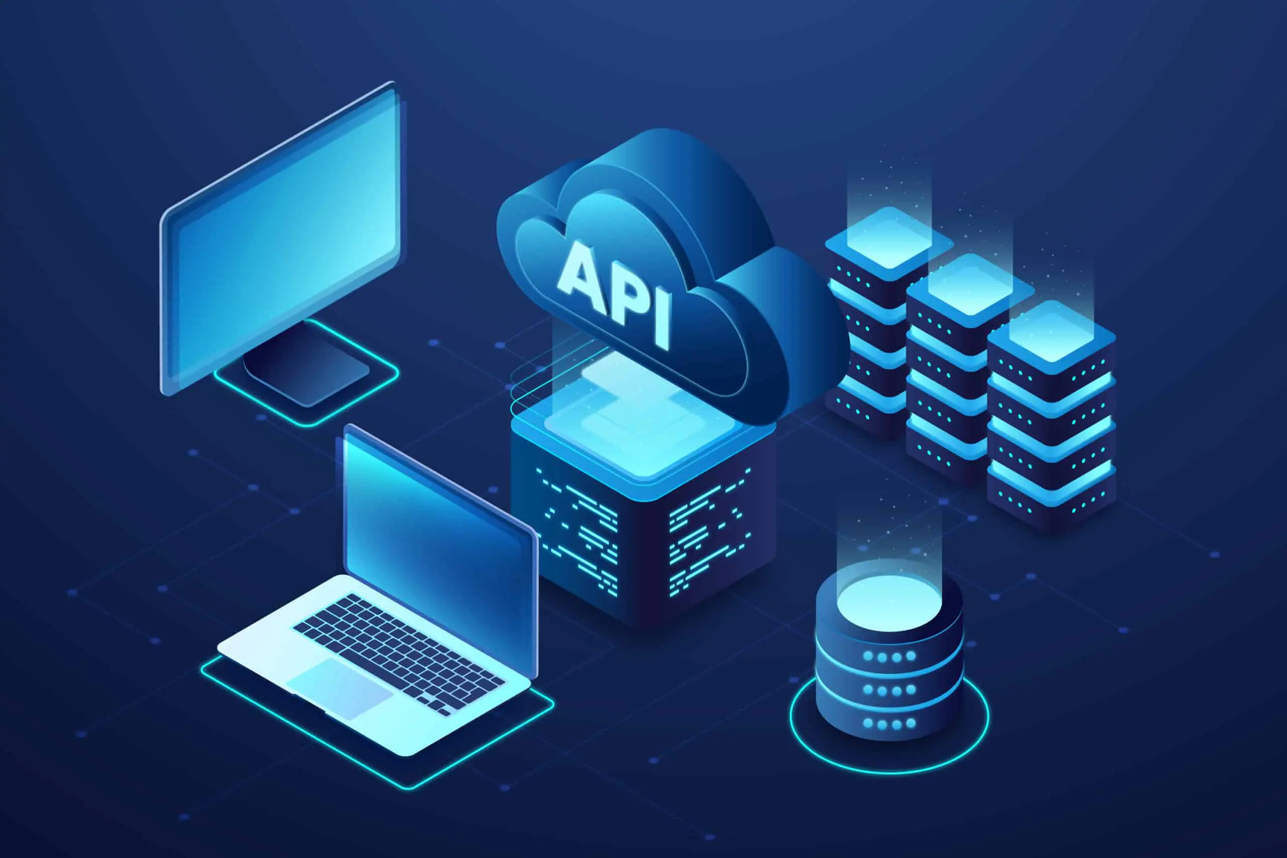Cloud-based system and API integration visual representing digital integration and platform solutions