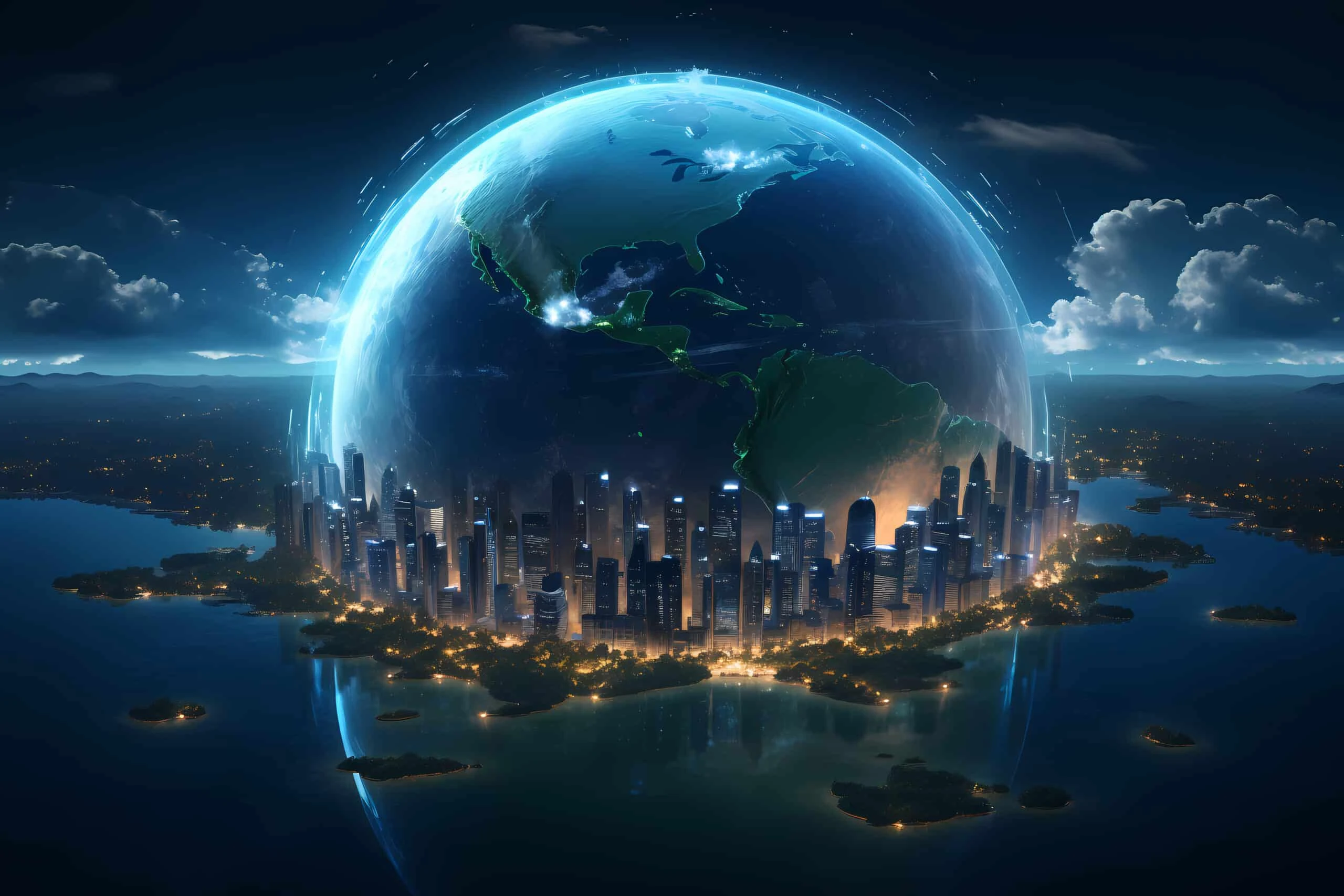 Global digital transformation visual representing PoV PoC PoT services and solution validation