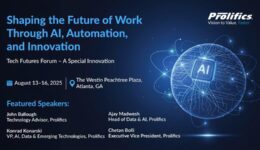 Tech Futures Forum – A Special Innovation" event titled "Shaping the Future of Work Through AI, Automation, and Innovation.