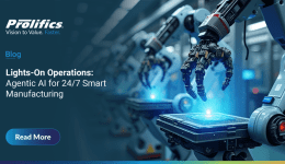 Lights-on manufacturing enabled by agentic AI in manufacturing, showcasing autonomous robots powering 247 smart manufacturing operations in a modern factory environment.