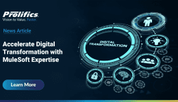 MuleSoft Integration Services showcasing digital transformation through a high-tech interface and unified ecosystem icons.