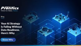 illustrating data readiness for AI strategy with enterprise teams building connected digital platforms representing vision to value transformation
