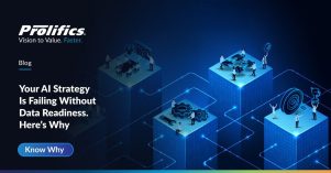 illustrating data readiness for AI strategy with enterprise teams building connected digital platforms representing vision to value transformation